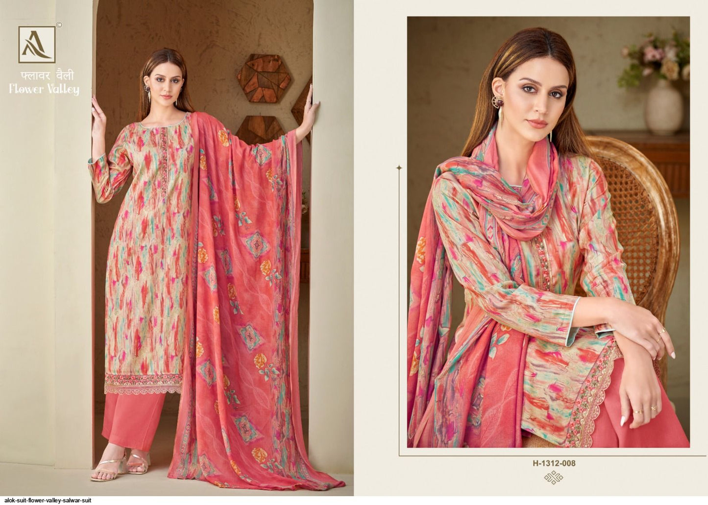 Flower Valley Alok Viscose Muslin Plazzo Style Suits