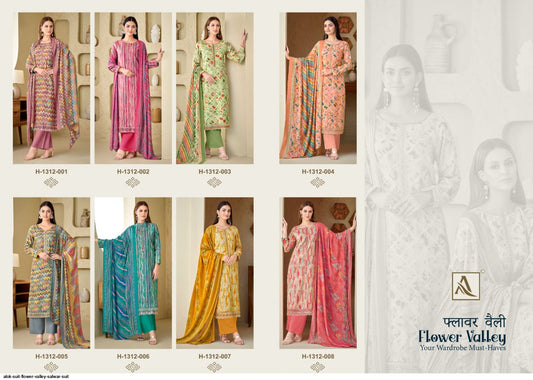 Flower Valley Alok Viscose Muslin Plazzo Style Suits