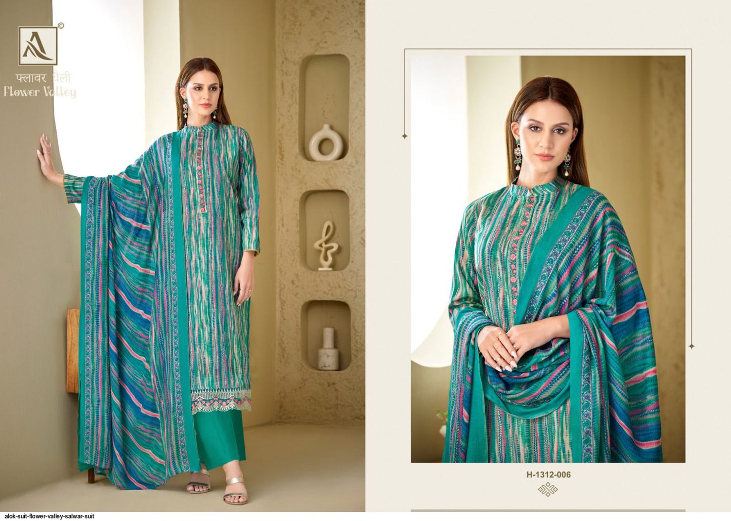 Flower Valley Alok Viscose Muslin Plazzo Style Suits