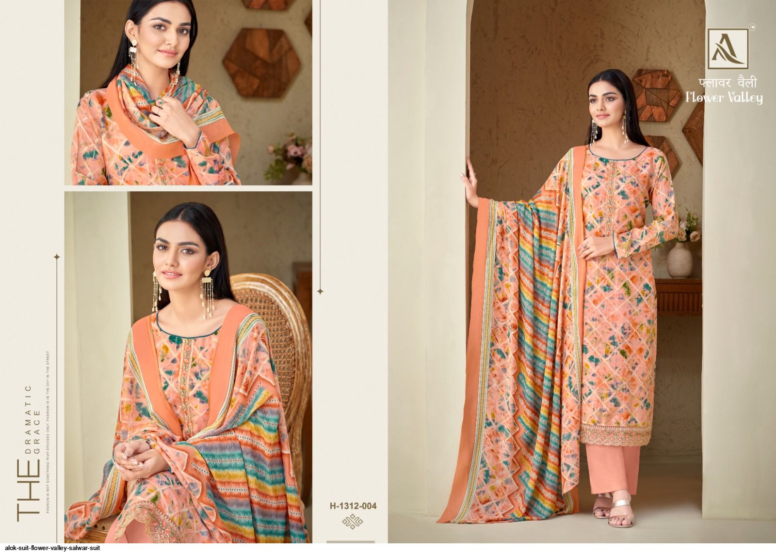 Flower Valley Alok Viscose Muslin Plazzo Style Suits