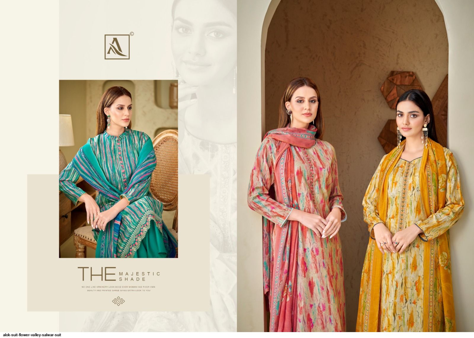 Flower Valley Alok Viscose Muslin Plazzo Style Suits