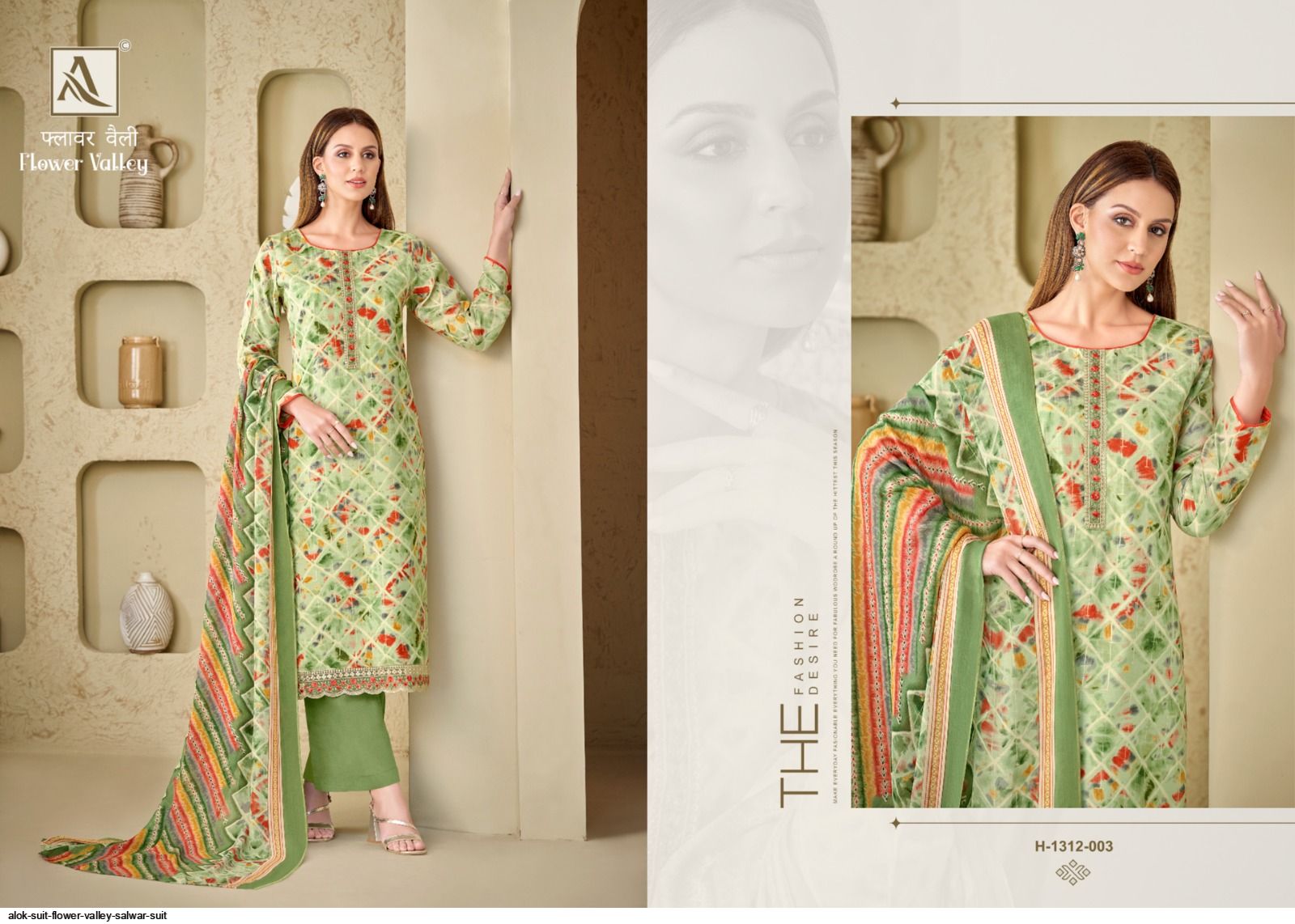 Flower Valley Alok Viscose Muslin Plazzo Style Suits