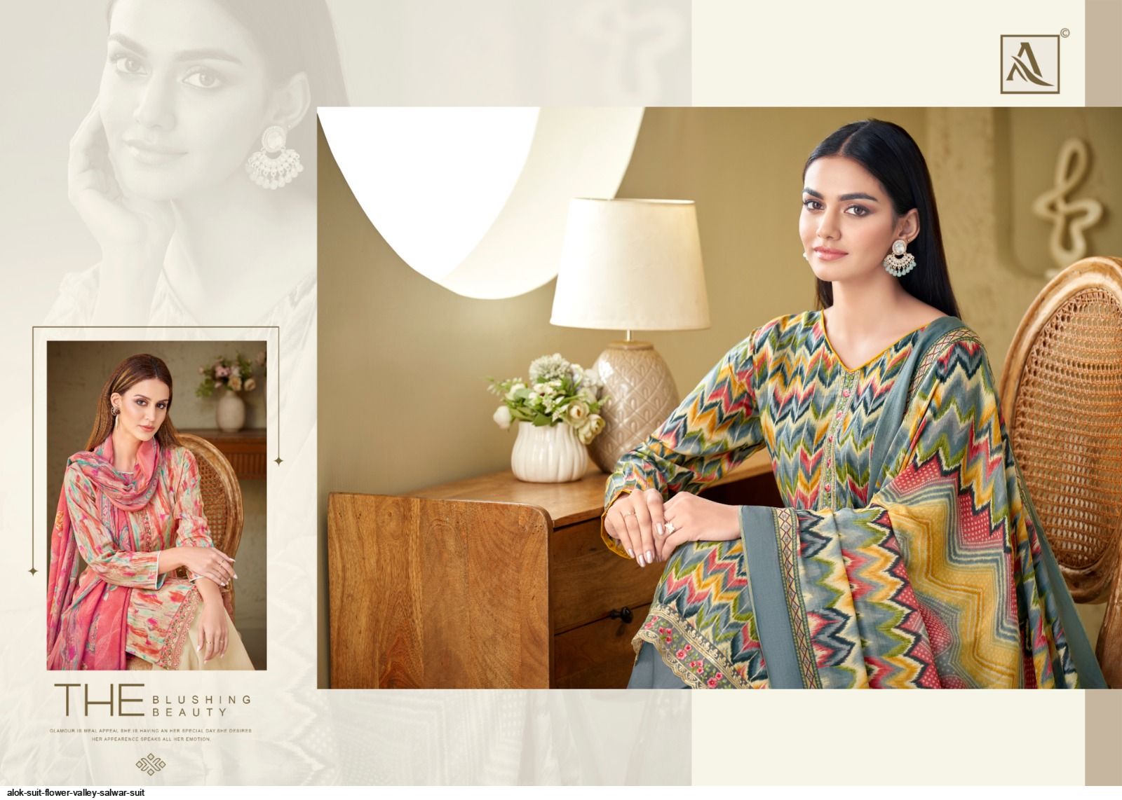 Flower Valley Alok Viscose Muslin Plazzo Style Suits