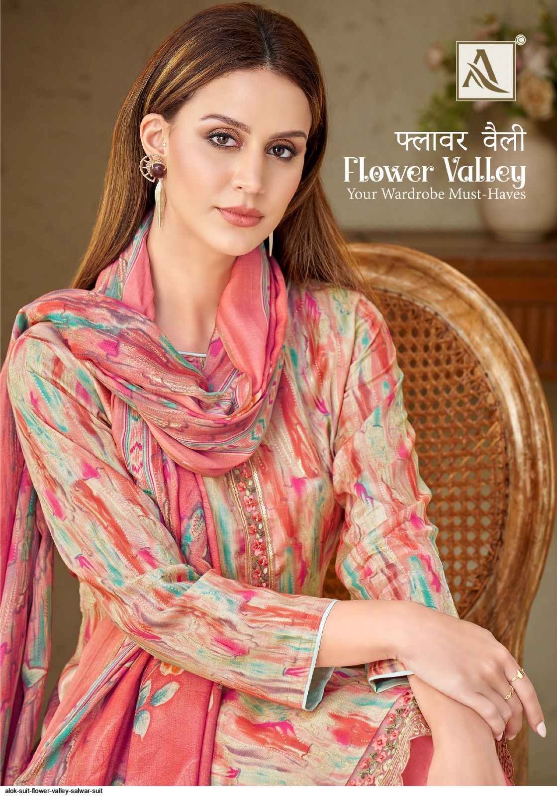 Flower Valley Alok Viscose Muslin Plazzo Style Suits