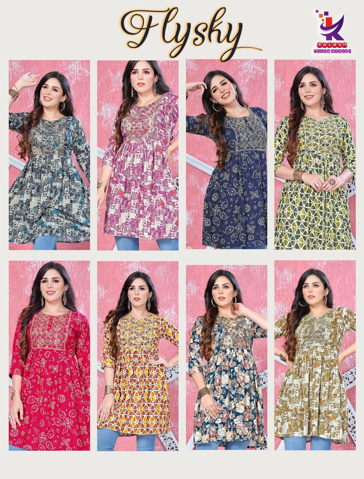 Fly Sky Mlm Kalash Lifestyle Rayon 14Kg Designer Long Top