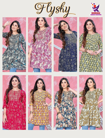 Fly Sky Mlm Kalash Lifestyle Rayon 14Kg Designer Long Top