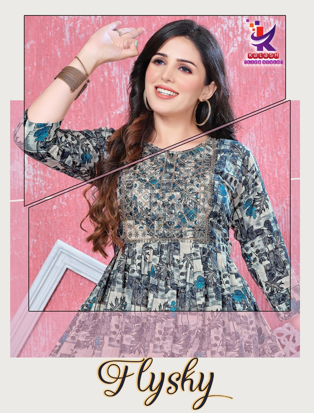 Fly Sky Mlm Kalash Lifestyle Rayon 14Kg Designer Long Top