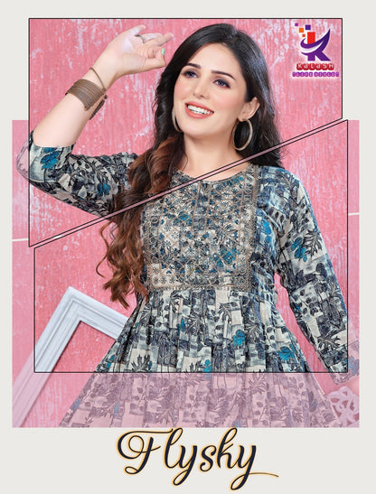 Fly Sky Mlm Kalash Lifestyle Rayon 14Kg Designer Long Top