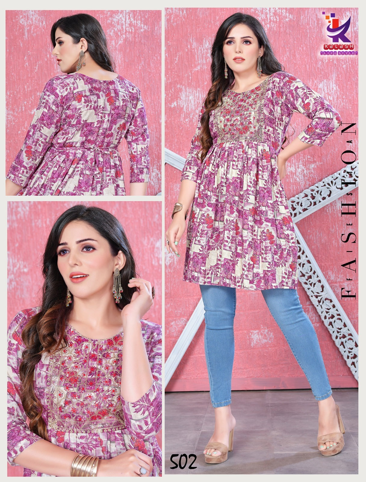 Fly Sky Mlm Kalash Lifestyle Rayon 14Kg Designer Long Top