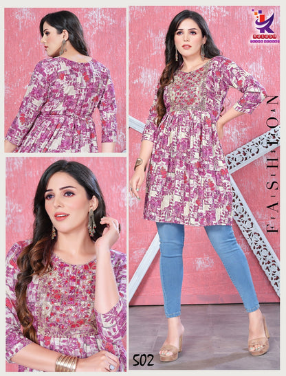 Fly Sky Mlm Kalash Lifestyle Rayon 14Kg Designer Long Top