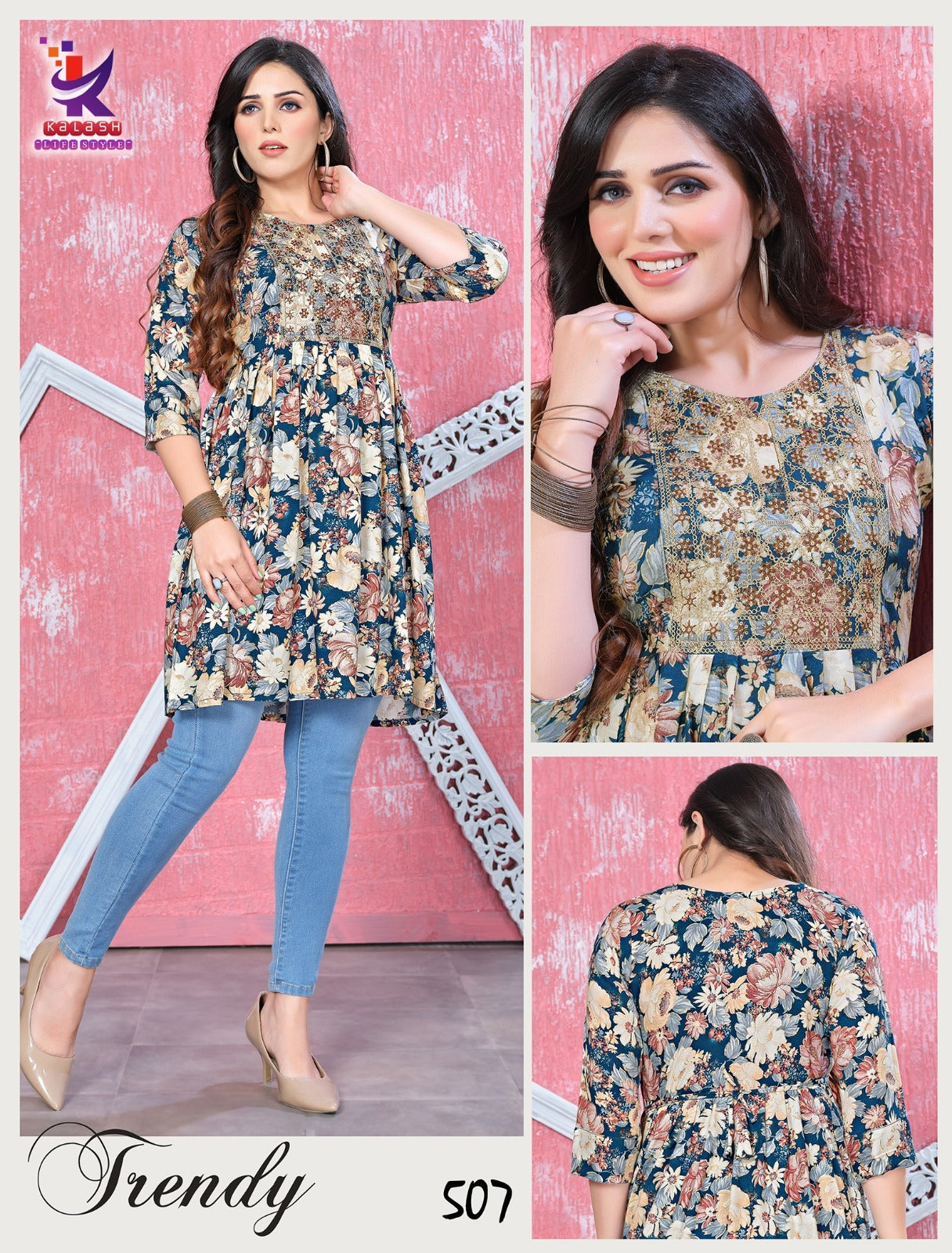 Fly Sky Mlm Kalash Lifestyle Rayon 14Kg Designer Long Top