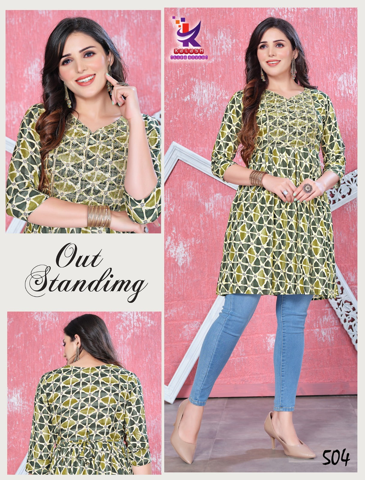 Fly Sky Mlm Kalash Lifestyle Rayon 14Kg Designer Long Top