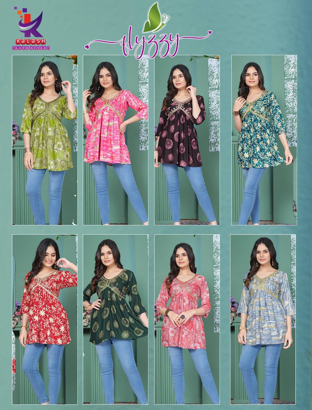 Flyzzy Mlm Kalash Lifestyle Rayon 14Kg Stylish Tops