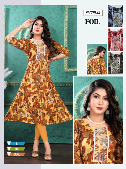 Foil-0801-A Mmc Rayon Anarkali Kurtis