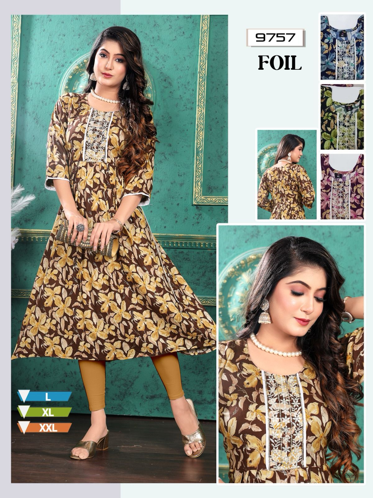 Foil-0801-A Mmc Rayon Anarkali Kurtis