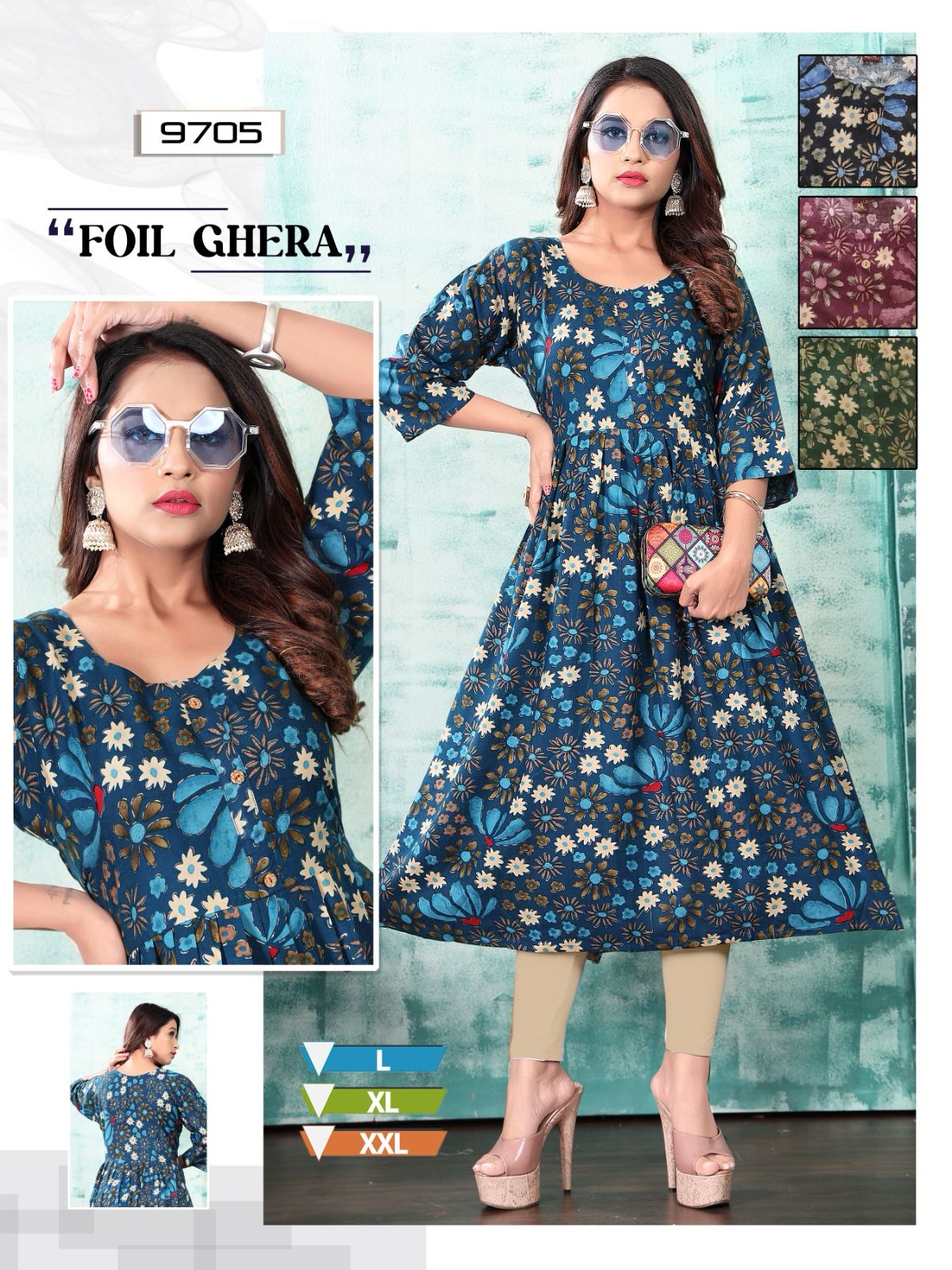 Foil-0801 Mmc Rayon Anarkali Kurtis