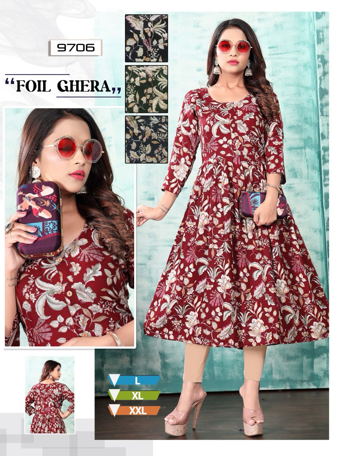 Foil-0801 Mmc Rayon Anarkali Kurtis