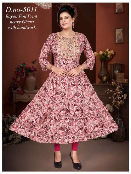 Foil Print Khushi Anarkali Kurtis