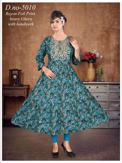 Foil Print Khushi Anarkali Kurtis
