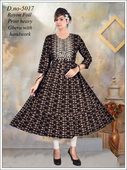 Foil Print Khushi Anarkali Kurtis
