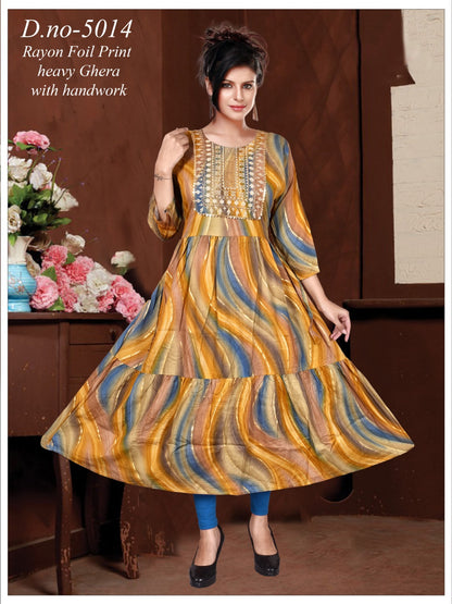 Foil Print Khushi Anarkali Kurtis