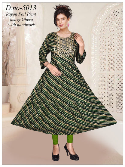 Foil Print Khushi Anarkali Kurtis