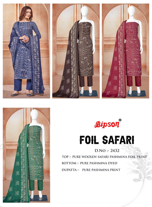 Foil Safari-2432 Bipson Prints Woolen Pashmina Suits