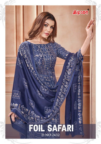Foil Safari-2432 Bipson Prints Woolen Pashmina Suits