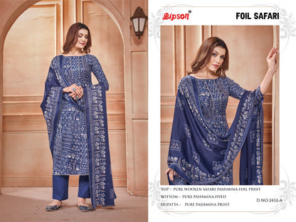 Foil Safari-2432 Bipson Prints Woolen Pashmina Suits