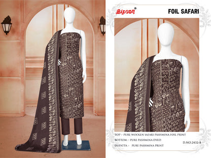 Foil Safari-2432 Bipson Prints Woolen Pashmina Suits