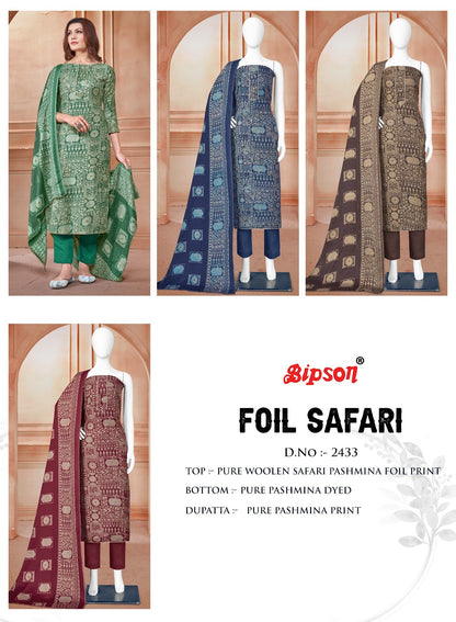 Foil Safari-2433 Bipson Prints Woolen Pashmina Suits