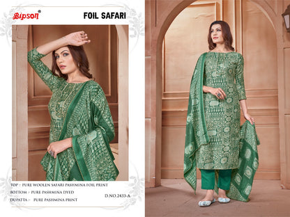 Foil Safari-2433 Bipson Prints Woolen Pashmina Suits