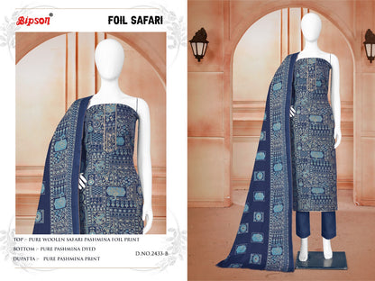 Foil Safari-2433 Bipson Prints Woolen Pashmina Suits