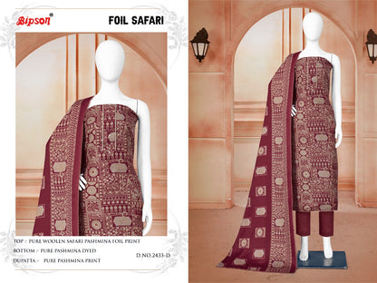 Foil Safari-2433 Bipson Prints Woolen Pashmina Suits