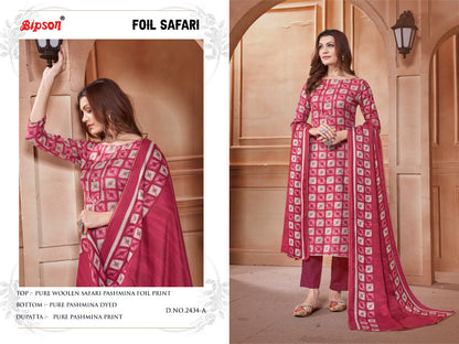 Foil Safari-2434 Bipson Prints Woolen Pashmina Suits
