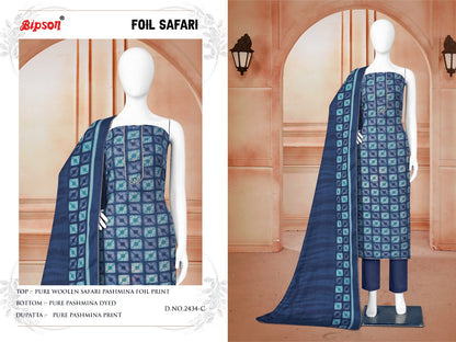 Foil Safari-2434 Bipson Prints Woolen Pashmina Suits