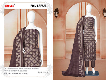 Foil Safari-2434 Bipson Prints Woolen Pashmina Suits
