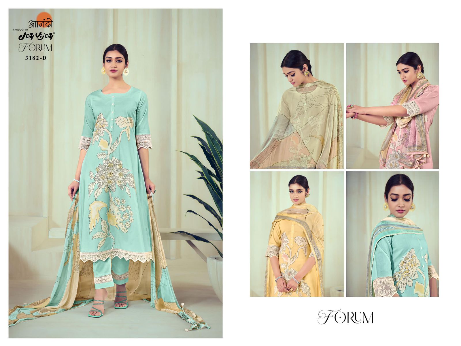 Forum Jay Vijay Pure Cotton Pant Style Suits