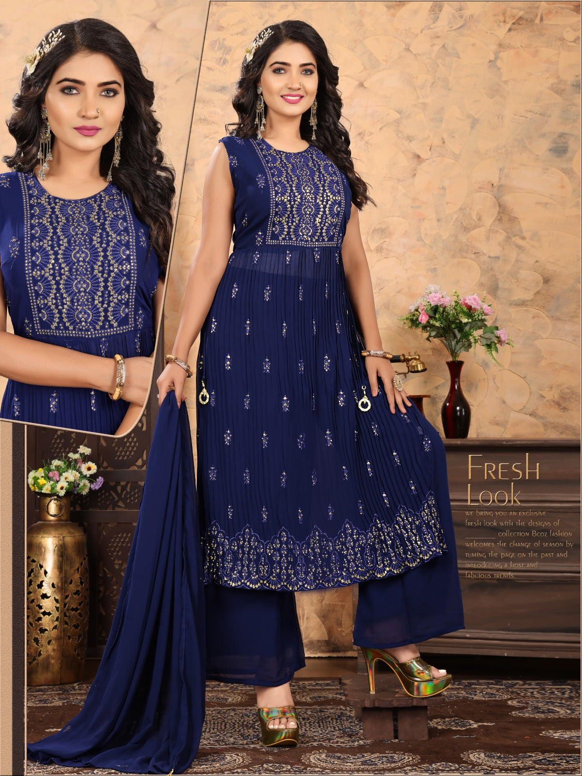 Fresh Look Kh Readymade Plazzo Style Suits