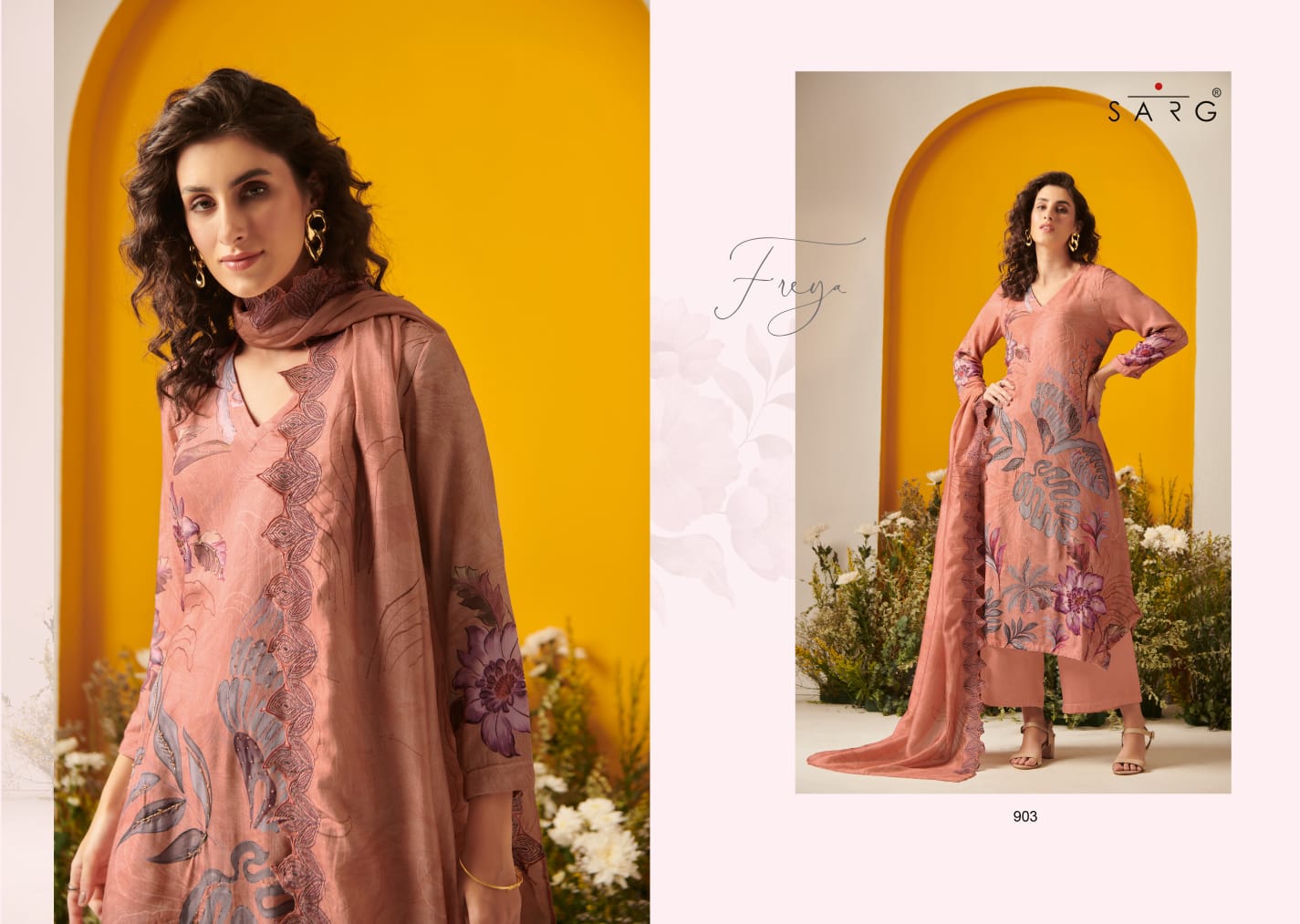 Freya Sarg Twill Pashmina Suits