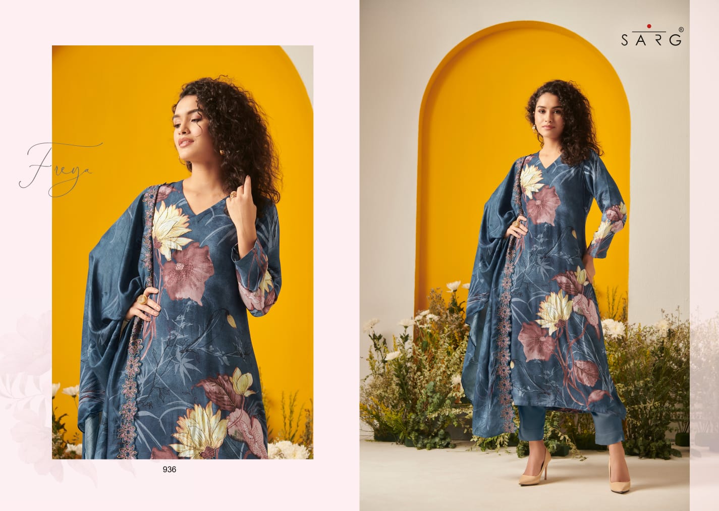 Freya Sarg Twill Pashmina Suits