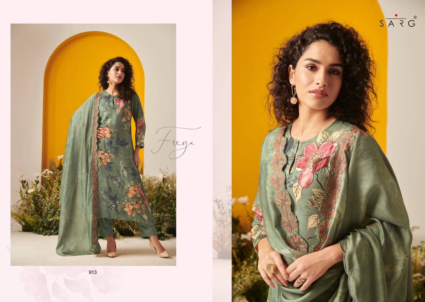 Freya Sarg Twill Pashmina Suits