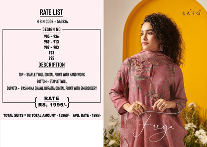 Freya Sarg Twill Pashmina Suits