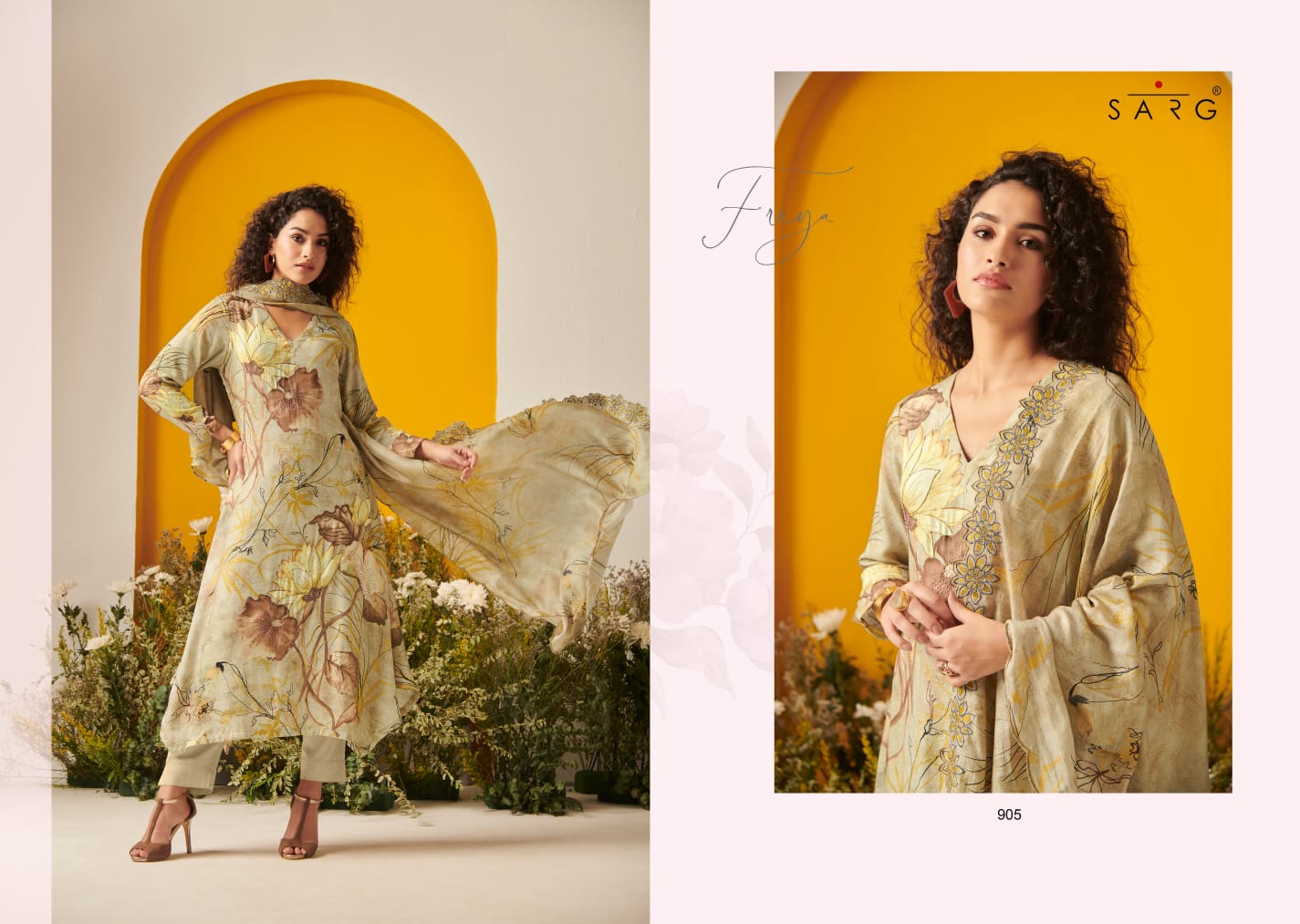 Freya Sarg Twill Pashmina Suits