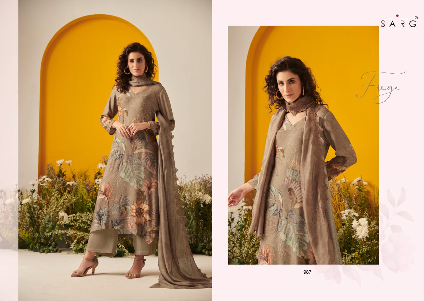 Freya Sarg Twill Pashmina Suits