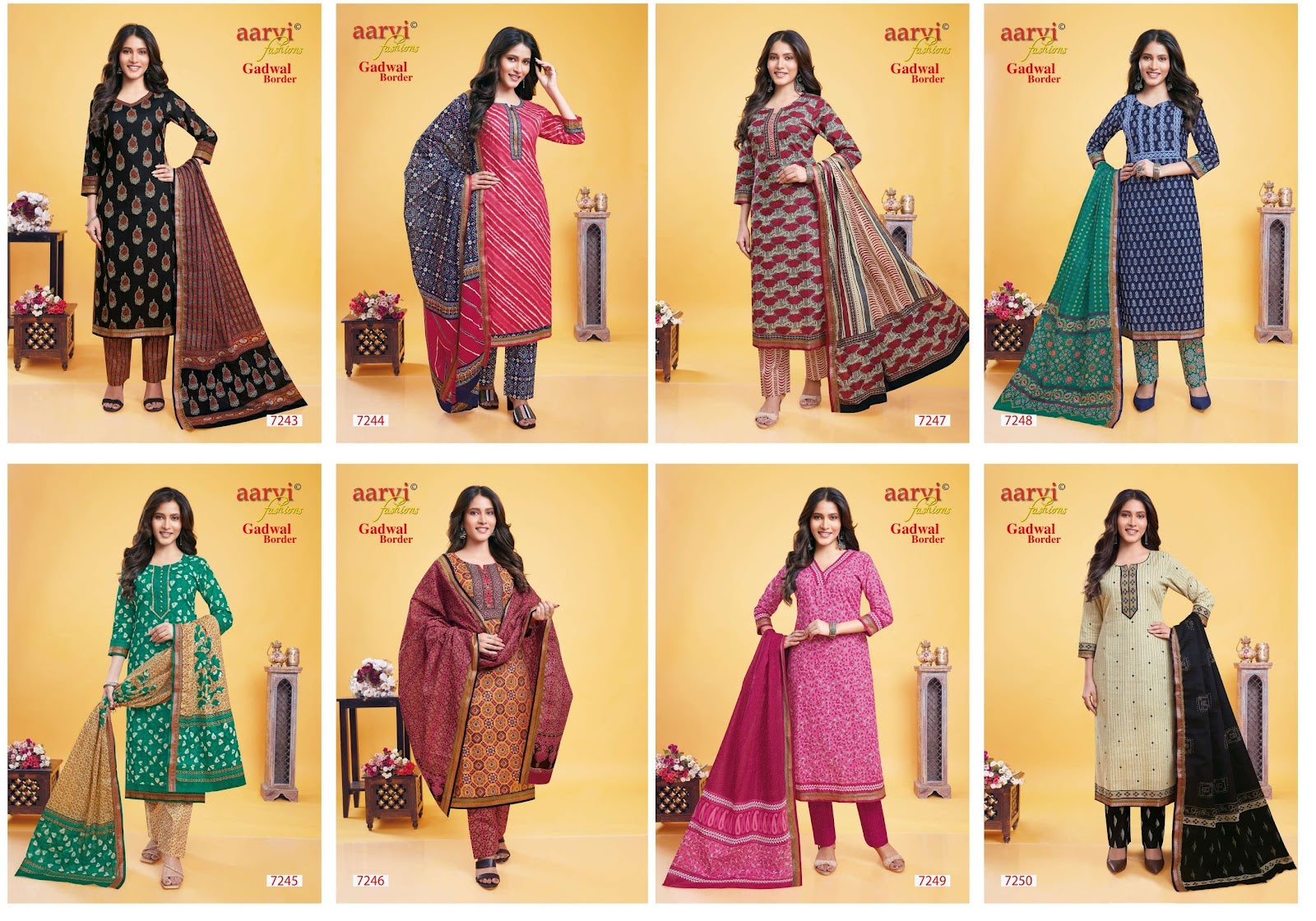 Gadwal Border Vol 9 Aarvi Fashions Readymade Pant Style Suits