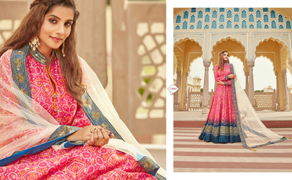 Gajgamini Virasat Dola Jacquard Gown Dupatta Set