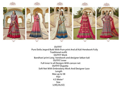 Gajgamini Virasat Dola Jacquard Gown Dupatta Set