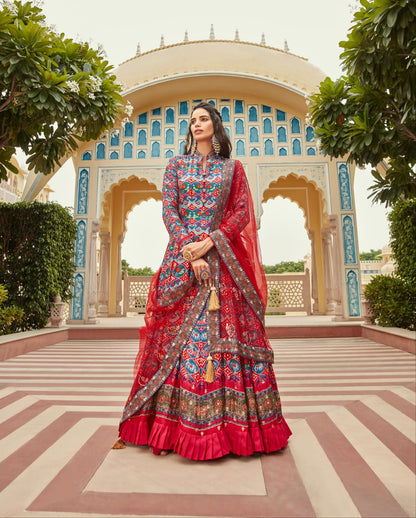 Gajgamini Virasat Dola Jacquard Gown Dupatta Set