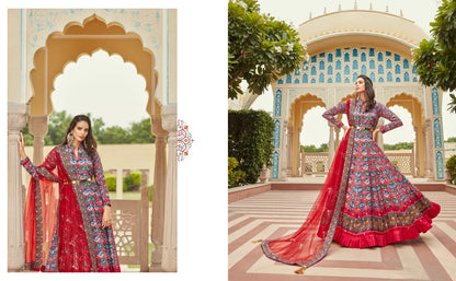 Gajgamini Virasat Dola Jacquard Gown Dupatta Set